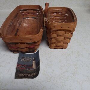 LONGABERGER Key & Cracker/Bread Baskets Set of 2